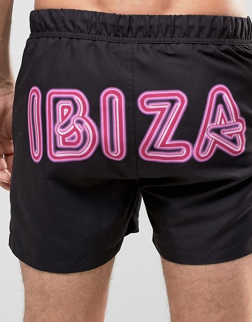 Černé šortkové plavky ASOS - Neon IBIZA2